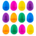 12 Bright Multicolored Plastic Eggs 2.25 Inches in Multi color Oval