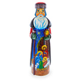 Nativity Scene Hand Carved Ukrainian Solid Wood Santa Figurine 11 Inches in Multi color