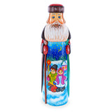 Hand Carved Ukrainian Santa with Children Caroling Solid Wood Figurine 11 Inches in Multi color
