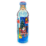 Santa Leaving Gifts on Christmas Eve Hand Carved Solid Wooden Figurine 11 Inches in Multi color