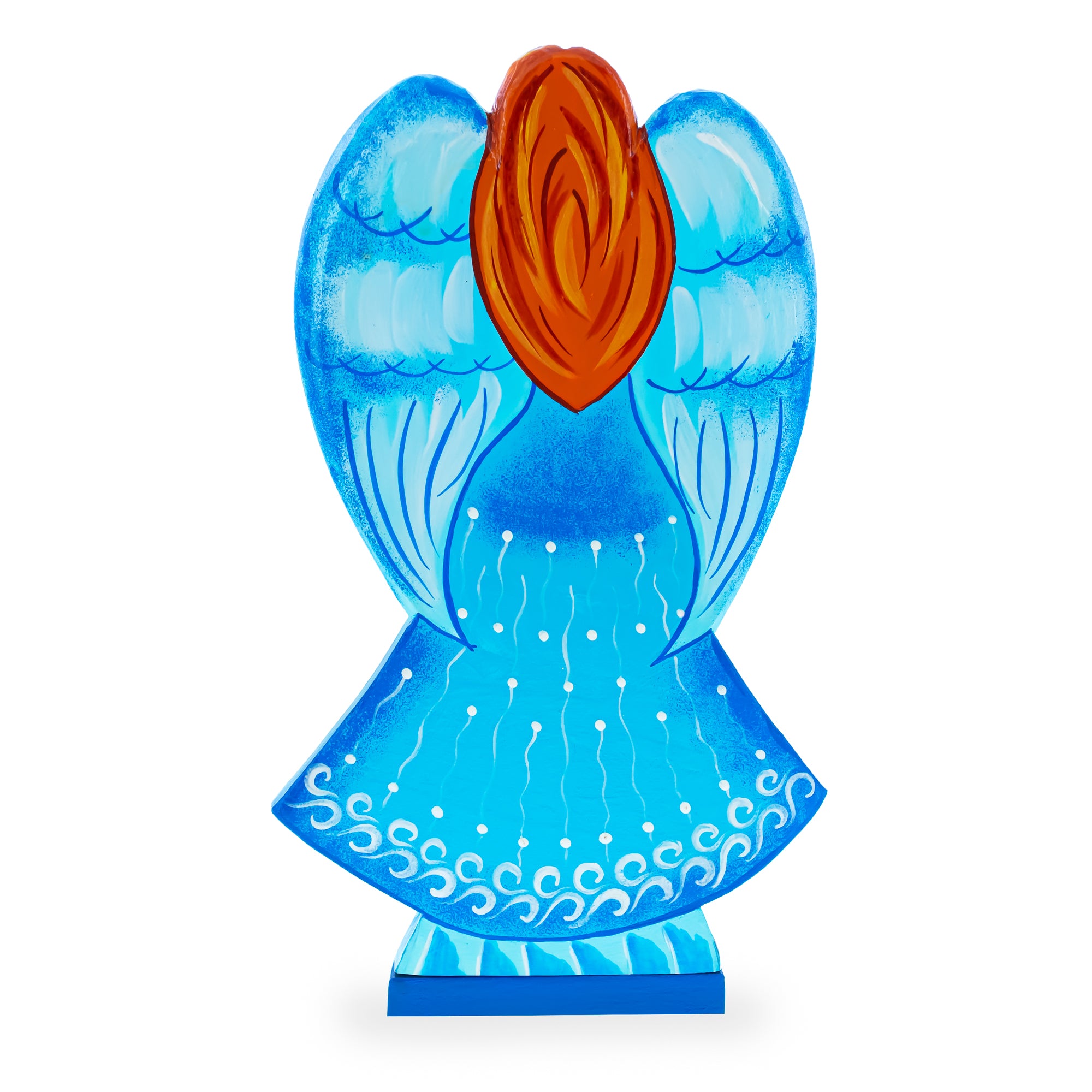 Angel over Nativity Scene Ukrainian Hand Carved Solid Wood Figurine 10 InchesUkraine , dimensions in inches: 10 x 10.6 x 6.5