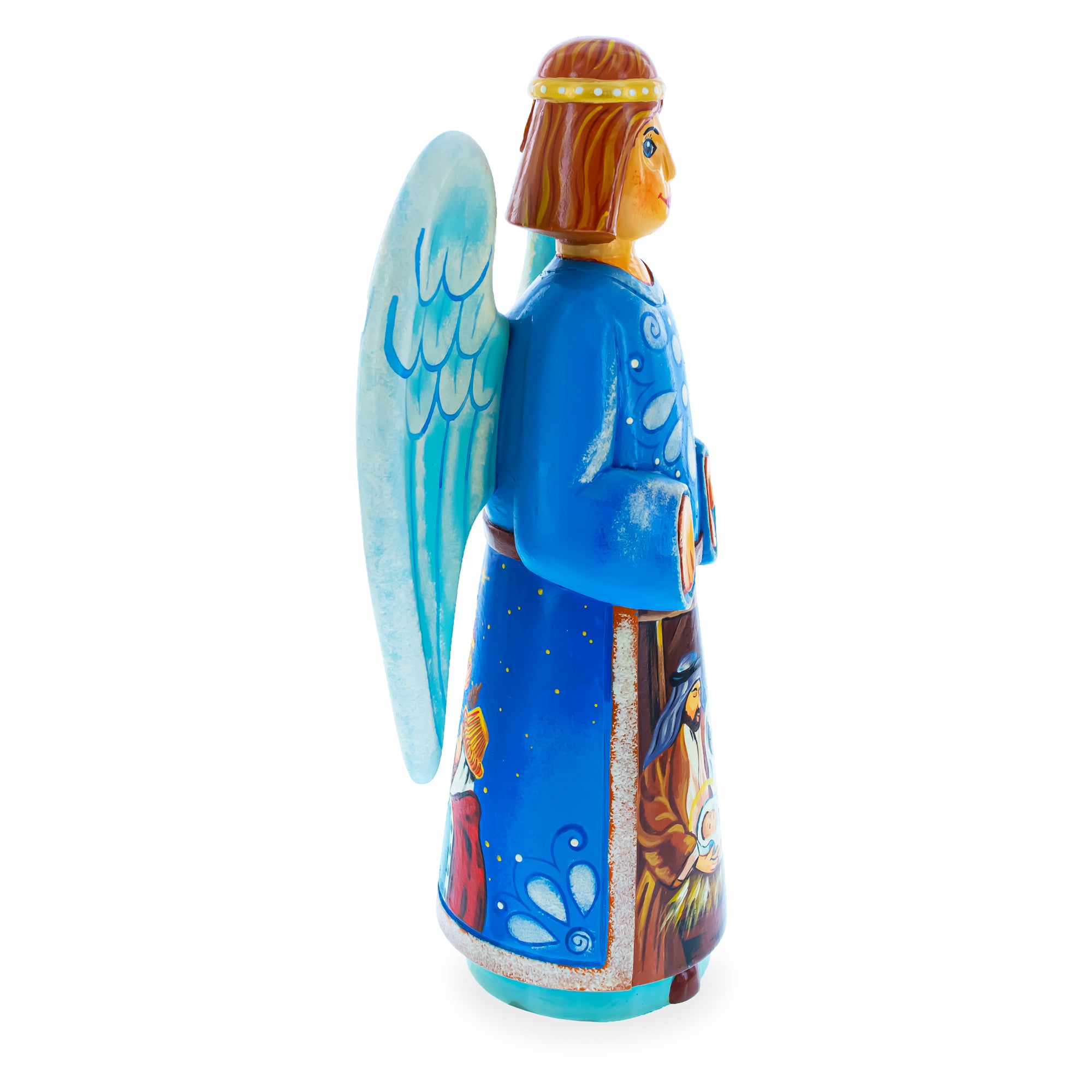 Nativity Scene Ukrainian Hand Carved Solid Wood Figurine 10 InchesUkraine , dimensions in inches: 10 x 10.6 x 6