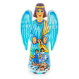 Guardian Angel & Children Ukrainian Hand Carved Solid Wood Figurine 10 Inches in Multi color