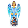 Wood Children Guardian Angel Hand Carved Solid Wood Figurine 10 Inches in Multi color