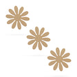 3 Flowers Unfinished Wooden Shapes Craft Cutouts DIY Unpainted 3D Plaques 4 Inches in  color