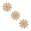 3 Flowers Unfinished Wooden Shapes Craft Cutouts DIY Unpainted 3D Plaques 4 Inches in Beige color,  shape