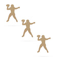 3 Football Players Unfinished Wooden Shapes Craft Cutouts DIY Unpainted 3D Plaques 4 Inches in  color