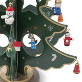 Árbol de Navidad tradicional de madera para mesa, incluye 32 adornos navideños en miniatura de estilo alemán, 12,5 pulgadas de alto