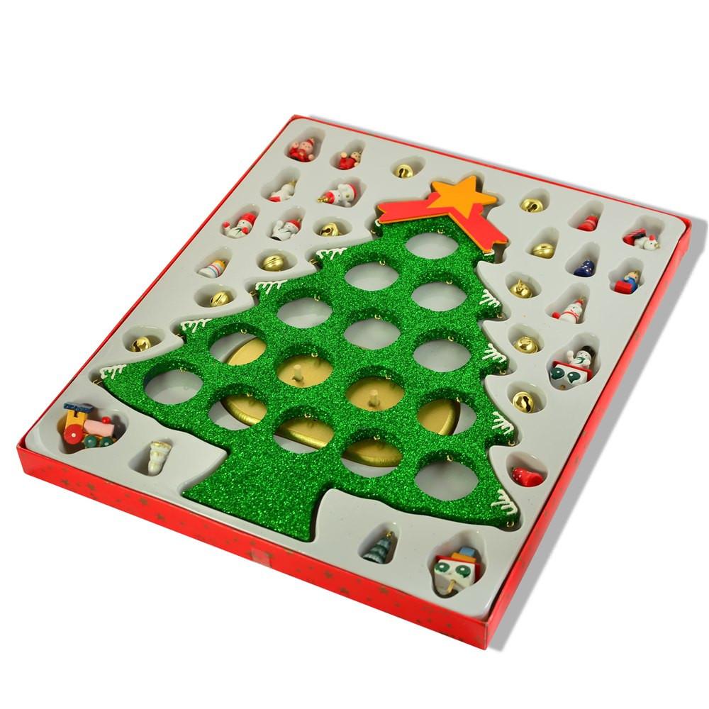 Shop Wooden Tabletop Christmas Tree with 25 Miniature Ornaments and Train Base 12 Inches. Buy Christmas Decor Tabletop Christmas Trees Green Triangle  for Sale by Online Gift Shop BestPysanky artificial small xmas decor decoration figurine