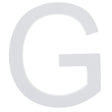 Arial Font White Painted MDF Wood Letter G (6 Inches) in  color