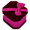 Wood Octagon Velvet Ring Jewelry Box 2.75 Inches x 2.25 Inches X 1.25 Inches in Pink color