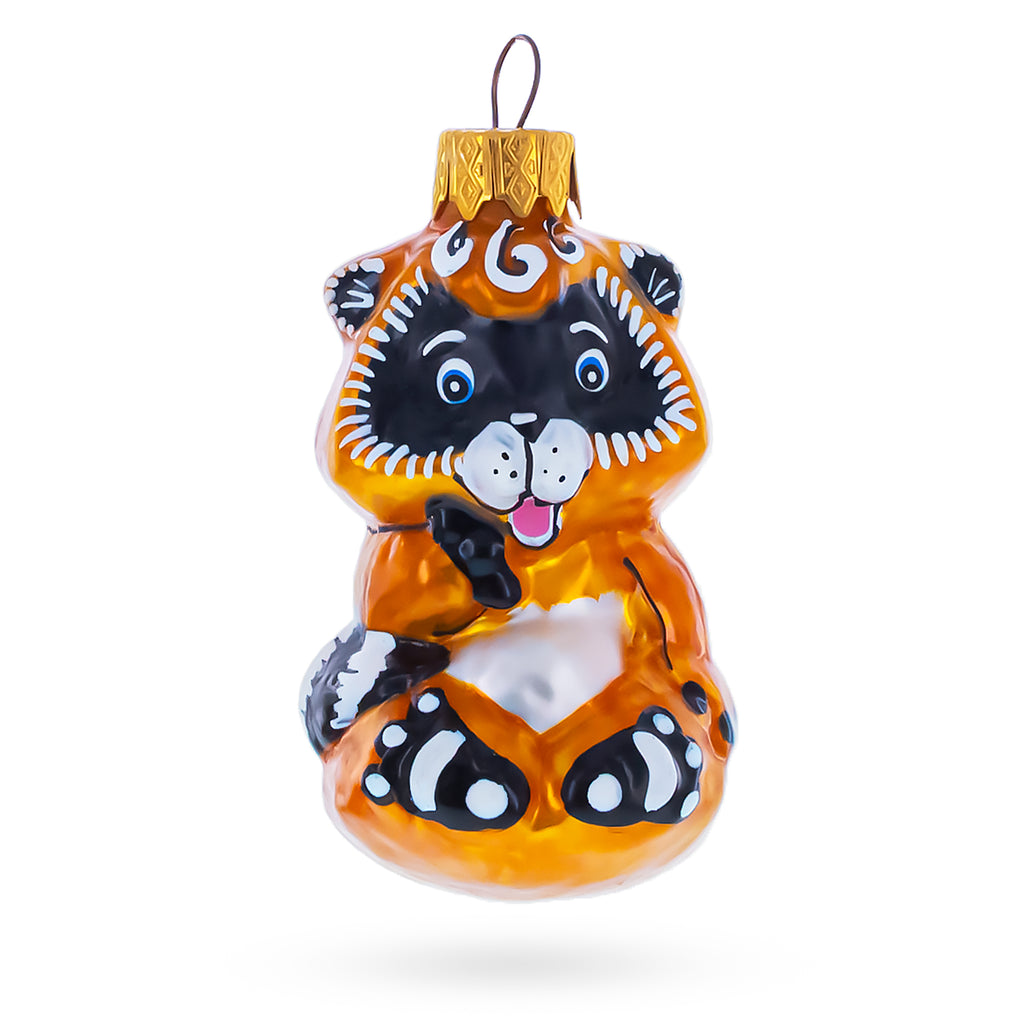 Tiger Cub Glass Christmas Ornament in Multi color Figurine