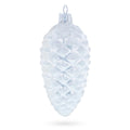 Woodland Retro Style White Pinecone Glass Christmas Ornament in White color Figurine