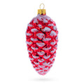 Woodland Retro Style Red Pinecone Glass Christmas Ornament in Red color Figurine