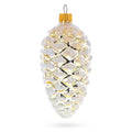 Woodland Retro Style Gold Pinecone Glass Christmas Ornament in Gold color Figurine