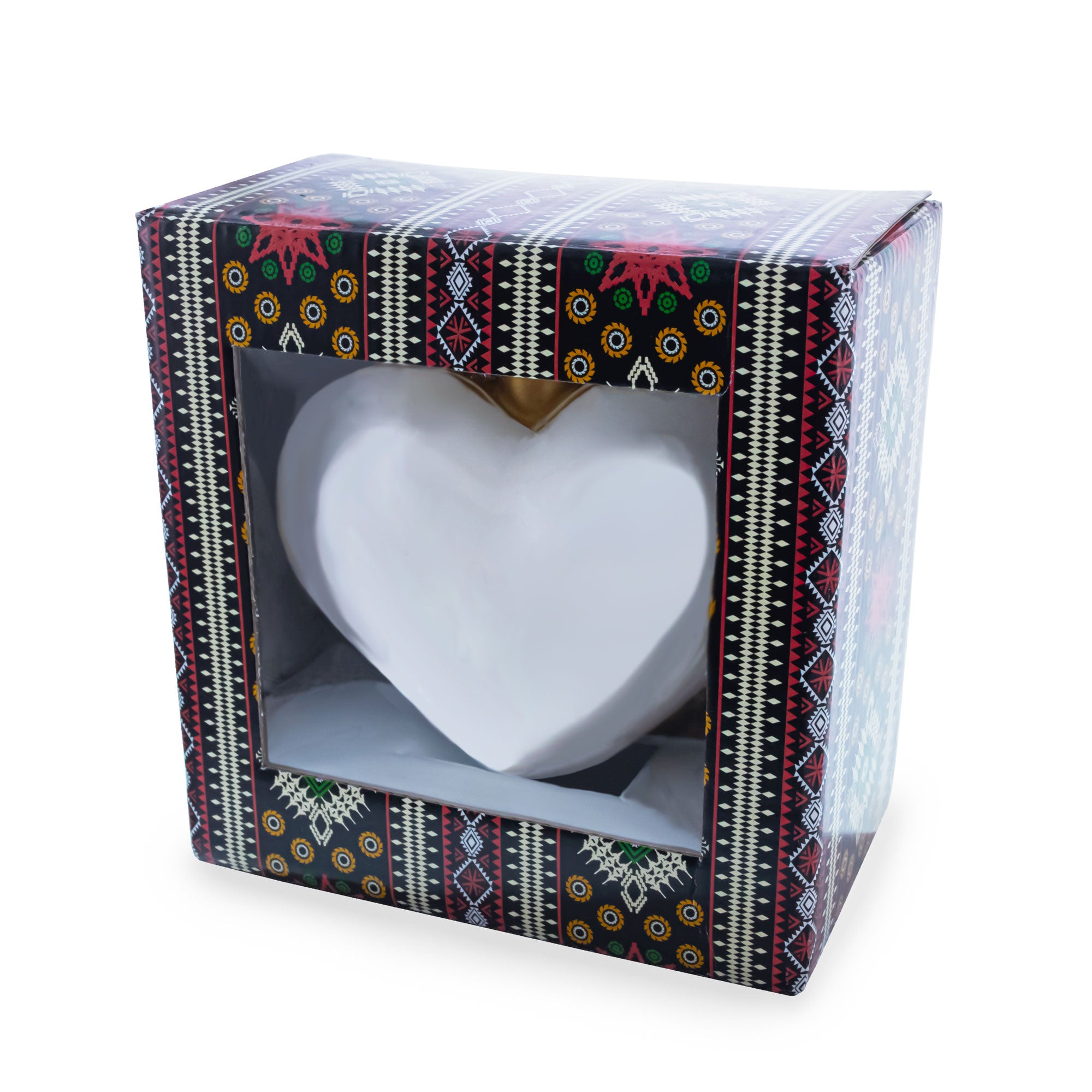 Regal Red Jeweled Glass Heart OrnamentUkraine , dimensions in inches: 4.25 x 4.5 x 2.25