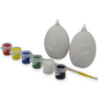 Gypsum DIY Craft Kit: Set of 2 Unfinished Santa Ornaments for Painting - Create Your Own Decorations in White color Oval