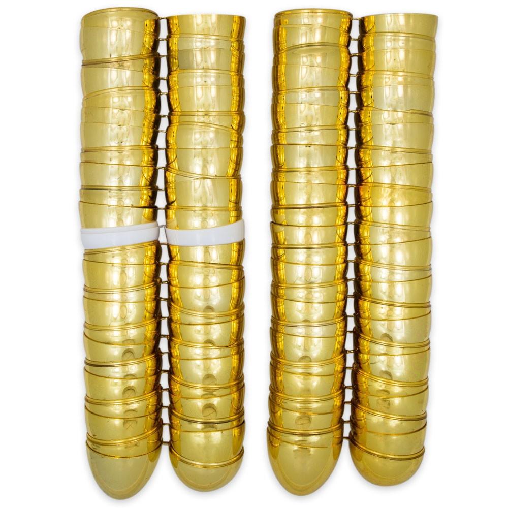Set of 48 Plastic Eggs: 47 in Glistening Gold and 1 Surprise White Egg ,dimensions in inches: 2.25 x 1.65 x 1.65