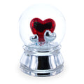 Romantic Red Heart in Love Glass Musical Water Snow Globe in Silver color