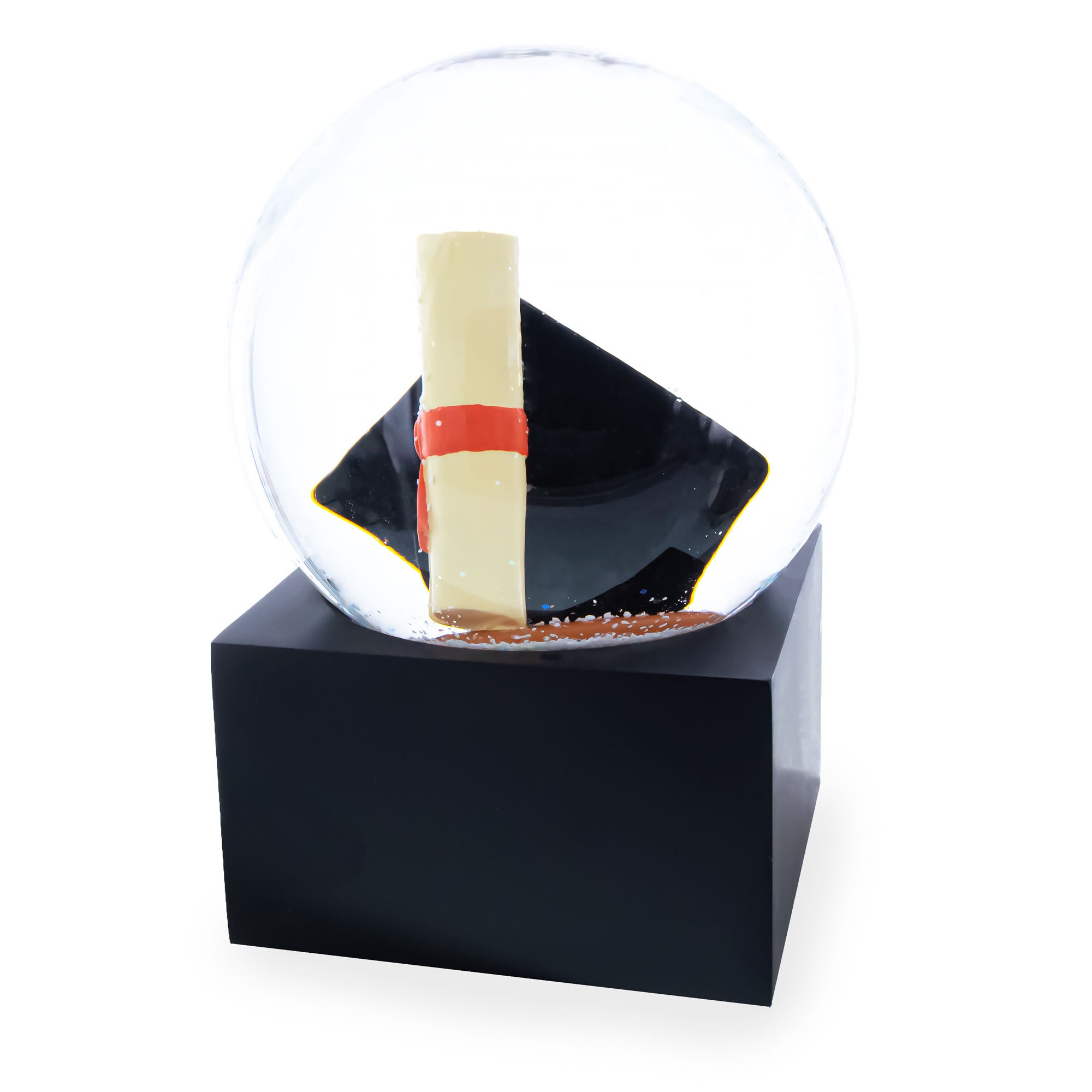 Shop Graduation Hat & Diploma Glass Water Snow Globe. Buy Snow Globes > Celebrations Black