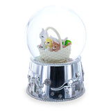 Kittens in a Basket Glass Water Snow Globe , dimensions in inches: 4.8 x 3.4 x 3.4
