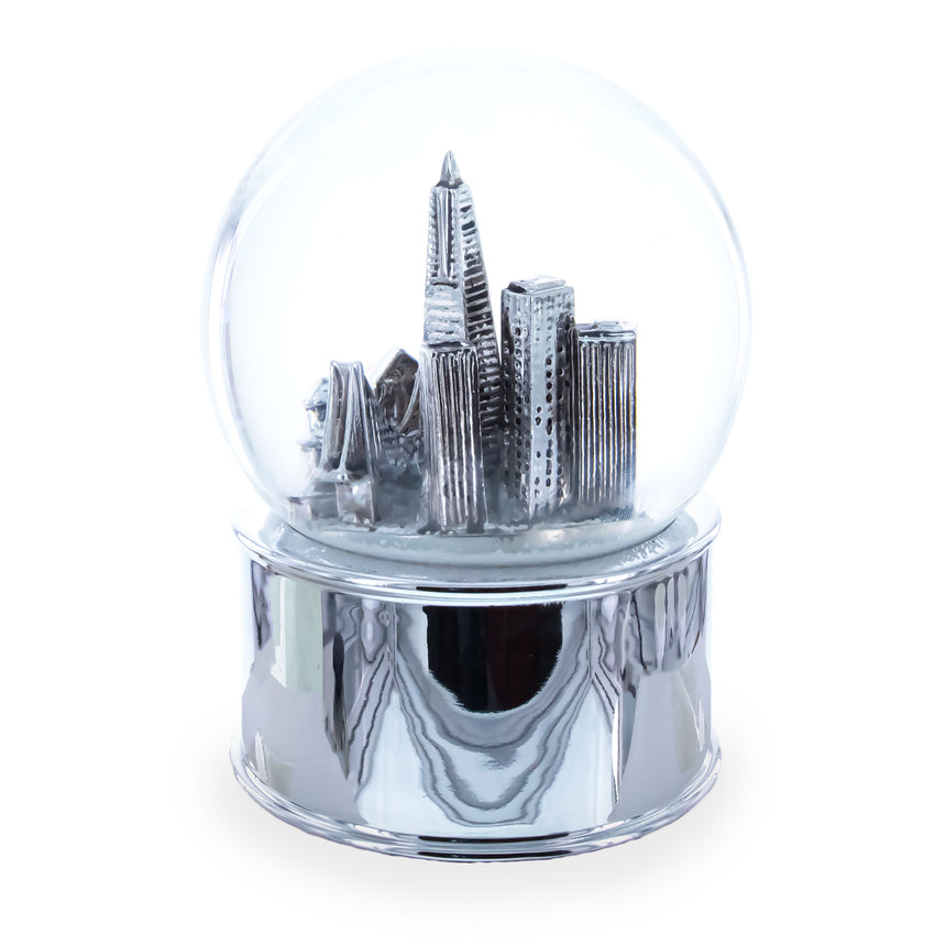 Shop San Francisco Landmarks with Silver Base Glass Water Snow Globe. Buy Snow Globes Travel Silver   for Sale by Online Gift Shop BestPysanky Christmas water globe snowglobe music box musical collectible figurine xmas holiday decorations gifts rotating animated spinning animated unique picture personalized cool glitter flakes festive wind-up