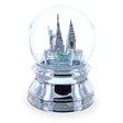 New York City Skyline with Silver Base Water Snow Globe in Silver color Round