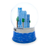 Miami Beach Skyline Glass Water Snow Globe , dimensions in inches: 4.8 x 3.4 x 3.4