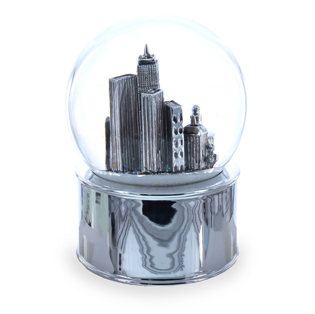 Shop Boston Cityscape Silver Base Glass Water Snow Globe. Buy Snow Globes Travel Silver Round  for Sale by Online Gift Shop BestPysanky Christmas water globe snowglobe music box musical collectible figurine xmas holiday decorations gifts rotating animated spinning animated unique picture personalized cool glitter flakes festive wind-up