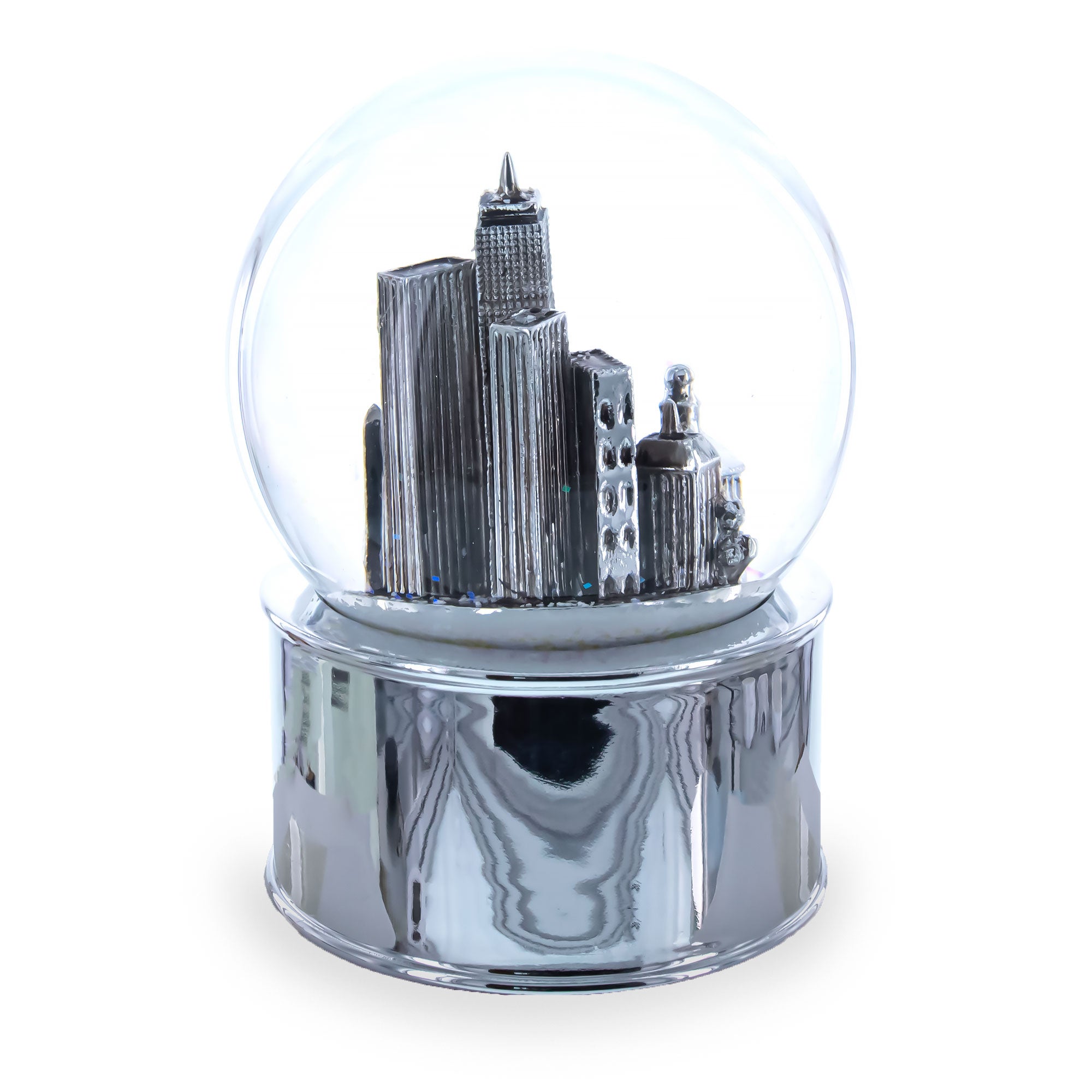 Shop Boston Cityscape Silver Base Glass Water Snow Globe. Buy Snow Globes Travel Silver Round  for Sale by Online Gift Shop BestPysanky Christmas water globe snowglobe music box musical collectible figurine xmas holiday decorations gifts rotating animated spinning animated unique picture personalized cool glitter flakes festive wind-up