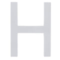 Arial Font White Painted MDF Wood Letter H (6 Inches) in White color