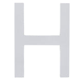 Arial Font White Painted MDF Wood Letter H (6 Inches) in White color