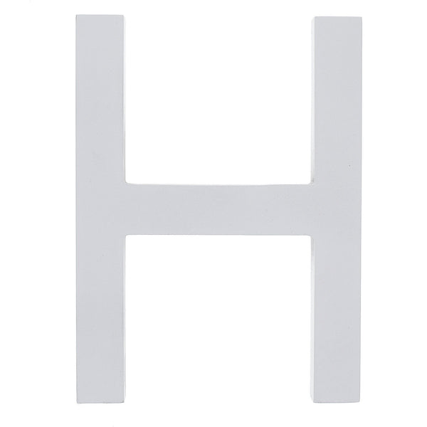 Arial Font White Painted MDF Wood Letter H (6 Inches) by BestPysanky