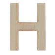 Unfinished Wooden Arial Font Letter H (6.25 Inches) in Beige color