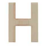 Wood Unfinished Wooden Arial Font Letter H (6.25 Inches) in Beige color