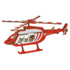 Helicopter Model Kit - Wooden Laser-Cut 3D Puzzle (40 Pcs) in Red color,  shape
