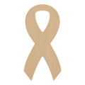 Awareness Ribbon Unfinished Wooden Shape Craft Cutout DIY Unpainted 3D Plaque 6 Inches in Beige color