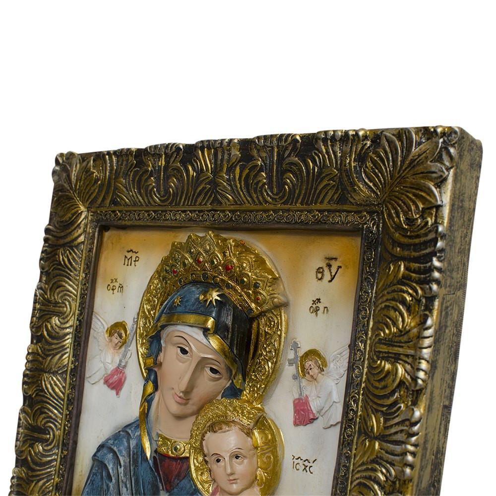 Virgin Mary and Baby Jesus Religious Icon – Ornate Framed Wall Art for Christian Home Decor 12 Inches , dimensions in inches: 12 x 12 x 10.8