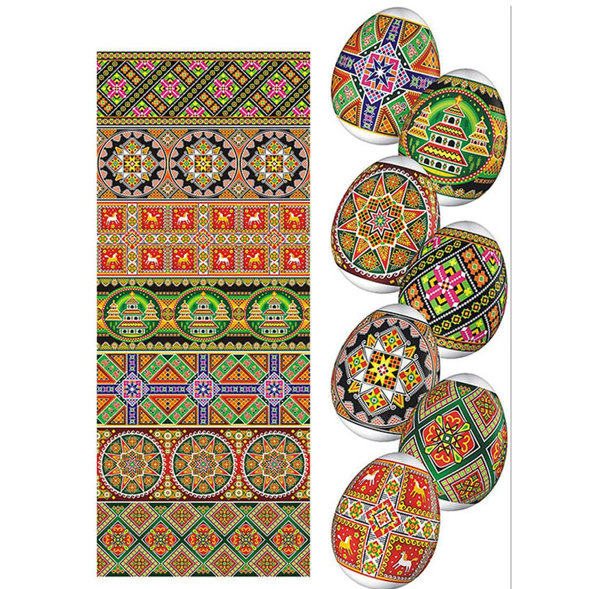 Shop Set of 5 Sheets of Easter Egg Wraps (Decorate 35 Eggs) Heat Shrink Sleeves. Buy Egg Decorating Egg Wraps Multi Rectangular  for Sale by Online Gift Shop BestPysanky Easter egg decorating supplies Ukrainian egg pysanky egg sleeves shrink wrap