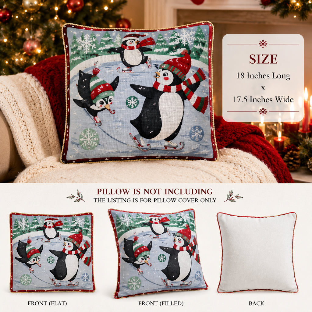 BestPysanky online gift shop sells holiday cushion cases festive throw sham slipcovers christmas couch decor red plaid snowball fight farmhouse lodge cabin seasonal living room bedroom chair bench insert protector gift
