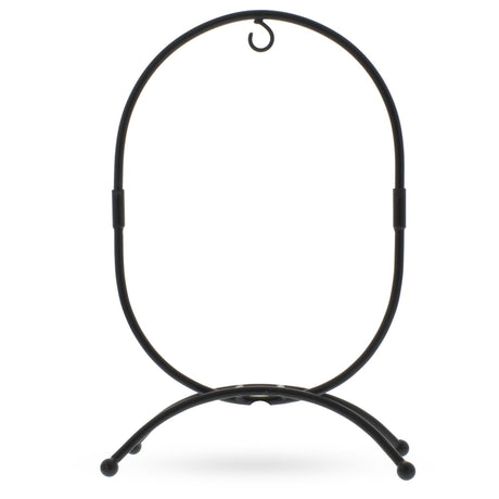 Oval Metal Ornament Stand 11.7 Inches in Black color,  shape