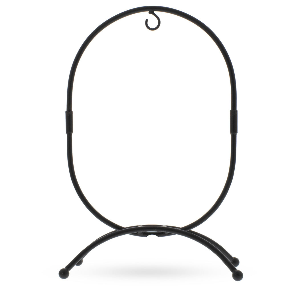 Oval Metal Ornament Stand 11.7 Inches in Black color