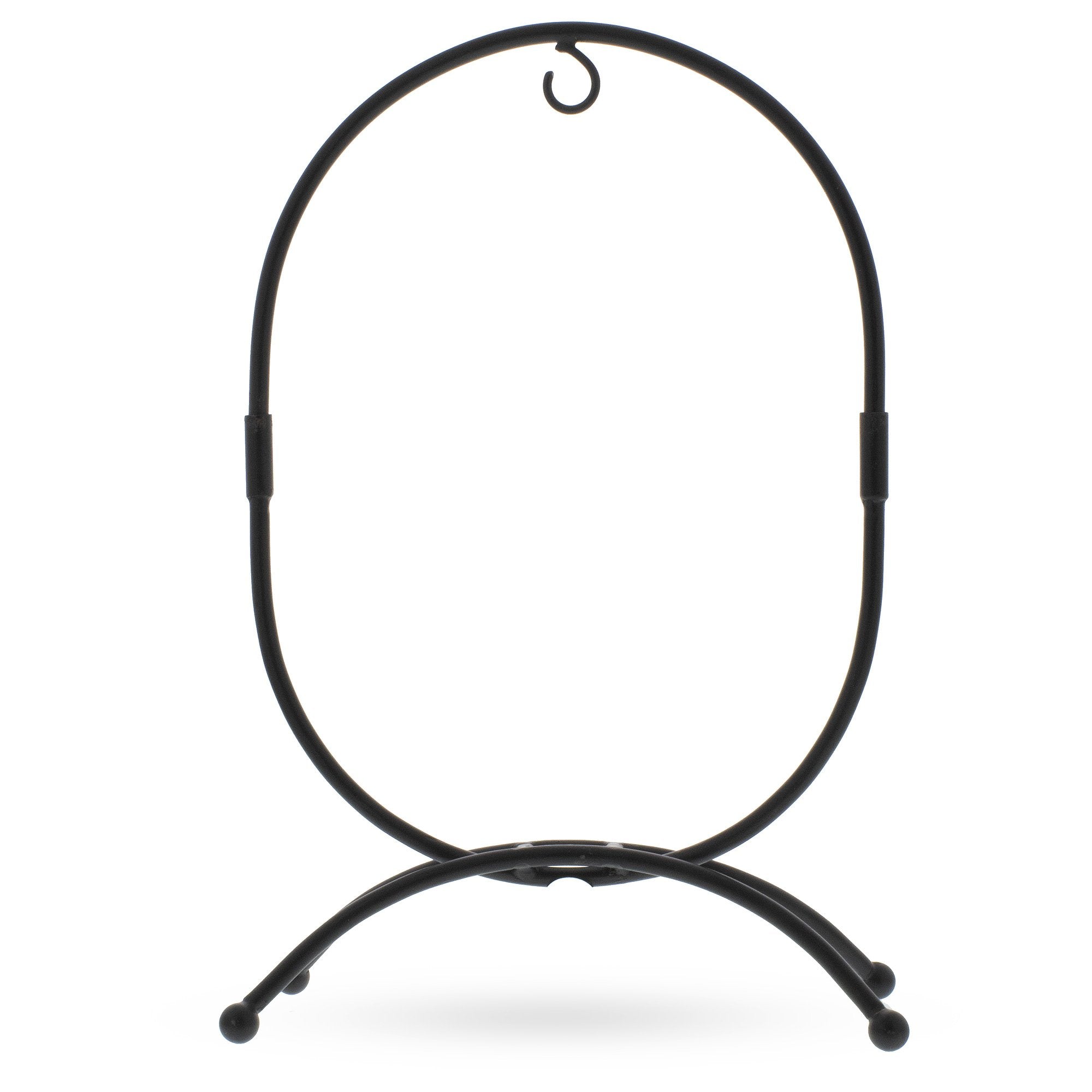 Oval Metal Ornament Stand 11.7 Inches in Black color