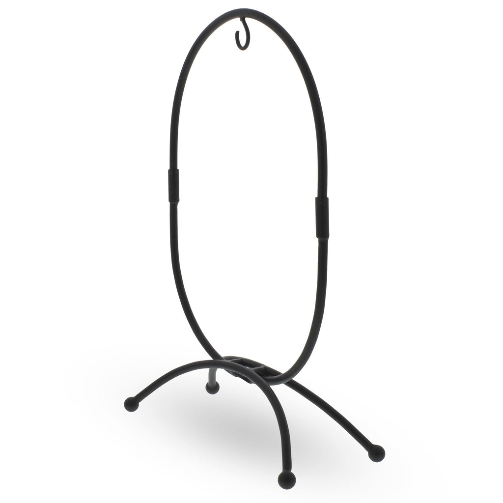 Oval Metal Ornament Stand 11.7 InchesIndia , dimensions in inches: 11.7 x 2.9 x 7
