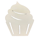 Wood Unfinished Wooden Cupcake Shape Cutout DIY Craft 5 Inches in Beige color