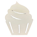 Unfinished Wooden Cupcake Shape Cutout DIY Craft 5 Inches in Beige color