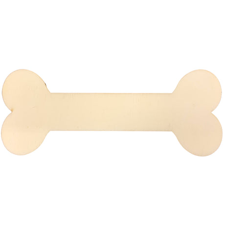 Wood Unfinished Wooden Bone Shape Cutout DIY Craft 5 Inches in Beige color