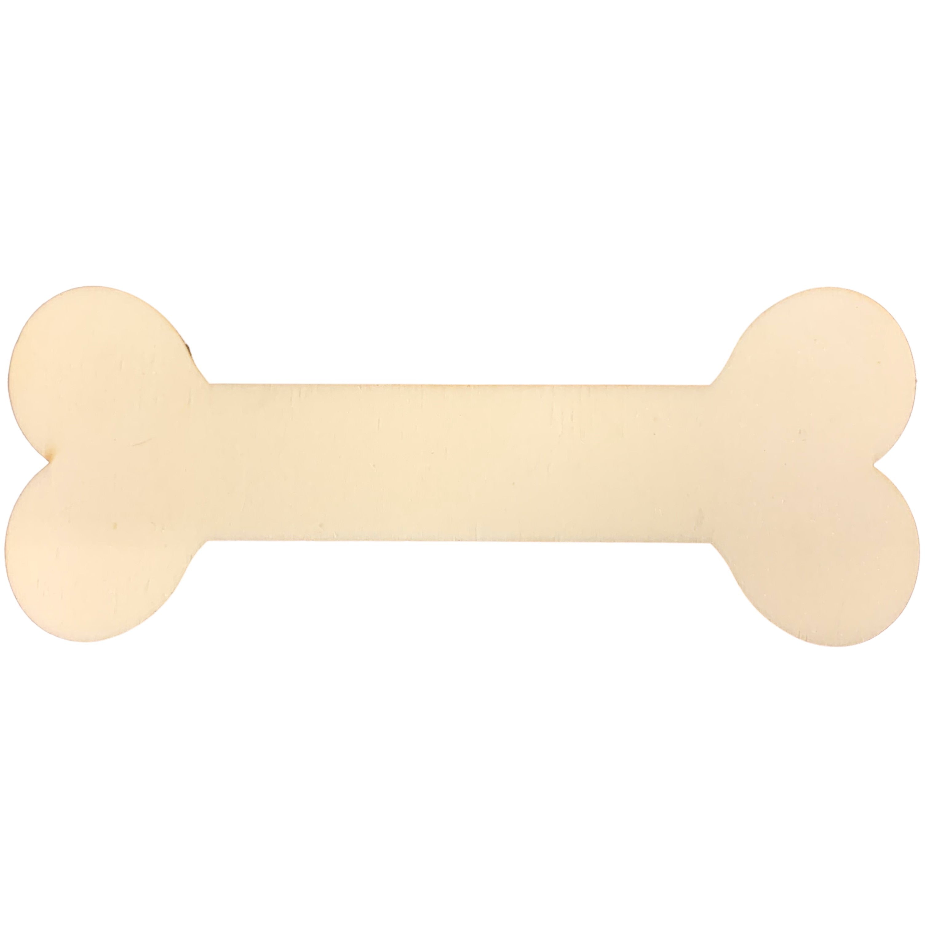 Unfinished Wooden Bone Shape Cutout DIY Craft 5 Inches in Beige color