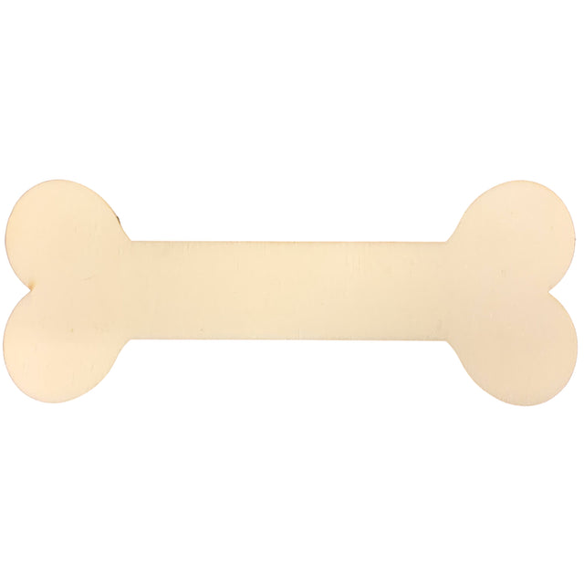 Unfinished Wooden Bone Shape Cutout DIY Craft 5 Inches in  color