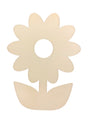 Unfinished Wooden Flower Shape Cutout DIY Craft 5 Inches in Beige color, Round shape